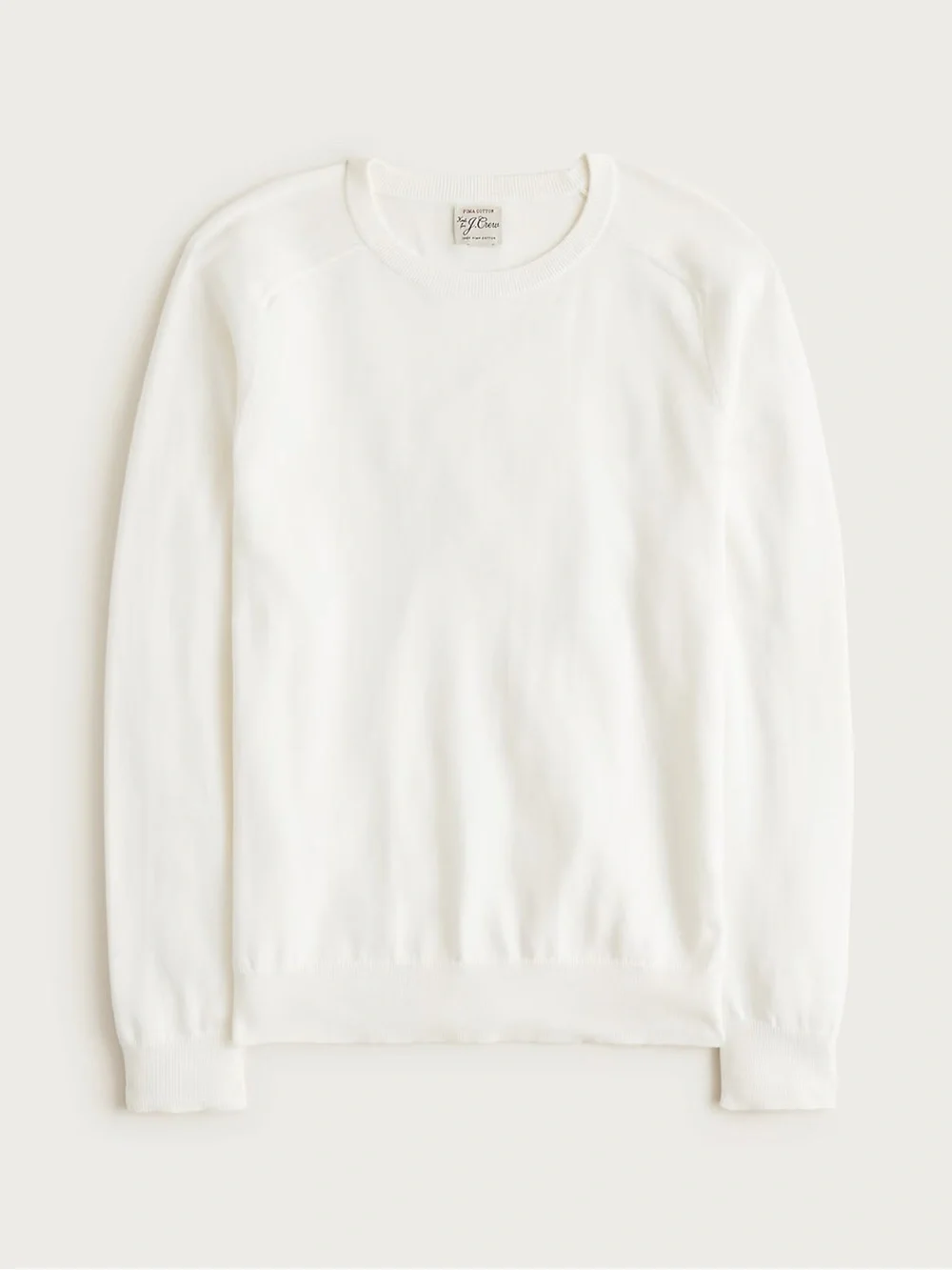 J. Crew Pima cotton crewneck sweater in Ivory Size M $79.50 NWT CP719